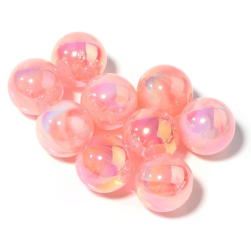 Wholesale Beads 16MM Acrylic Colorful Glass Round Straight Hole Beads 10pcs DIY OLY-BDS-JS001